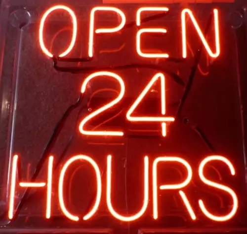 Open 24 Hours 20"x16" Neon Sign Lamp Light Gift Store With Dimmer