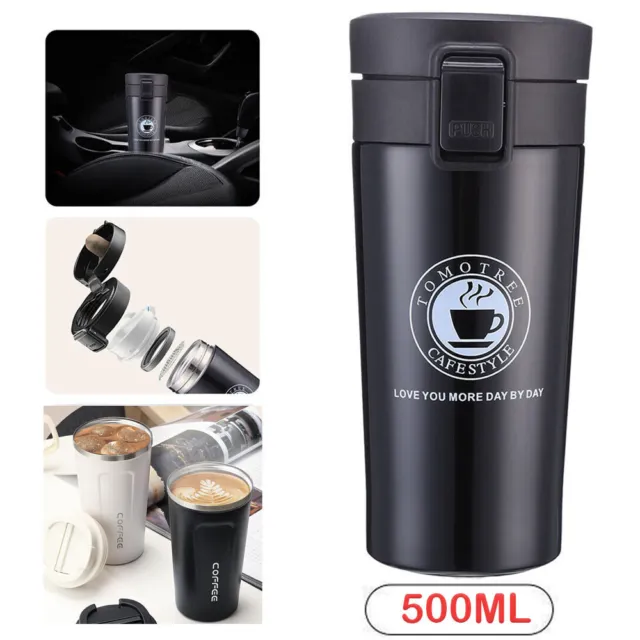 Insulated Travel Coffee Mug Cup Thermal Stainless Steel Flask Vacuum Thermos