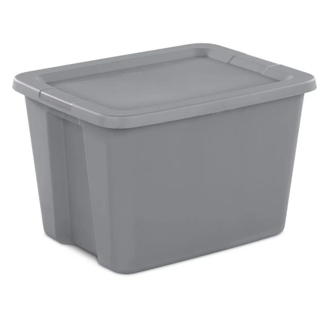 18 GALLON TOTE Box Plastic Titanium Stackable Storage With Lid Storage