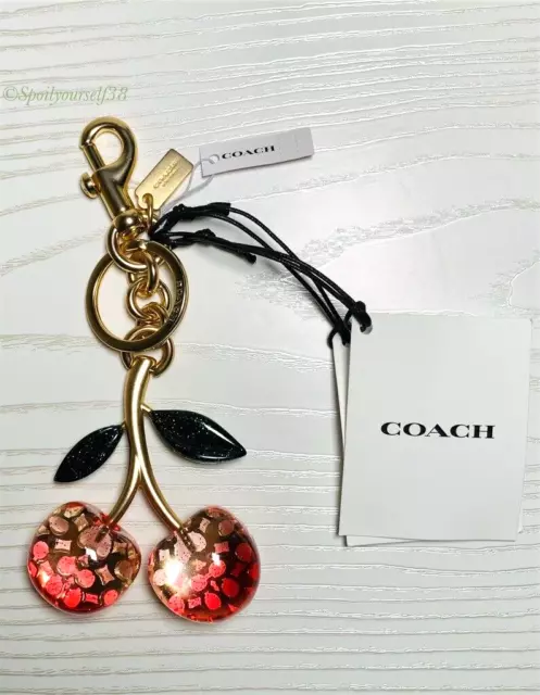 Coach, Accessories, Coach Trigger Snap Bag Charm With Cat Print Black  Gold