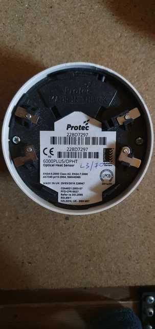 Sensore OPHT/S Protec Sensore Ottico Di Calore Protec 6000P/OPHT/S - Usato Ma Funzionante, Con Ecoscandaglio, Per Sistemi Di Sicurezza Sensore Calore Protec 6000plus