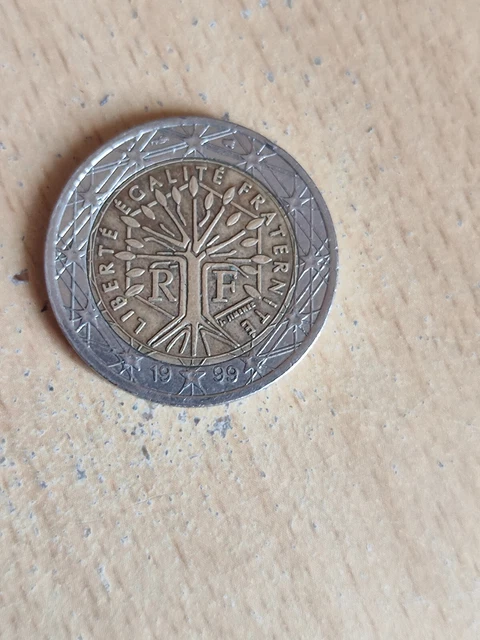 Pièce 2 Euros France 1999 - Arbre De Vie - Liberté Égalité Fraternité - Rare