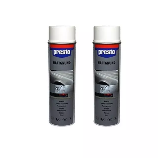 2 X 500ml Presto Base Adhésive Blanc Rallye Spray Peinture Couche Primaire