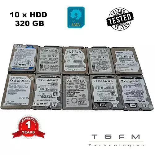 Lot disque dur pour pc portable HDD 320GO 5400RPM 2.5 SATA Seagate, WD