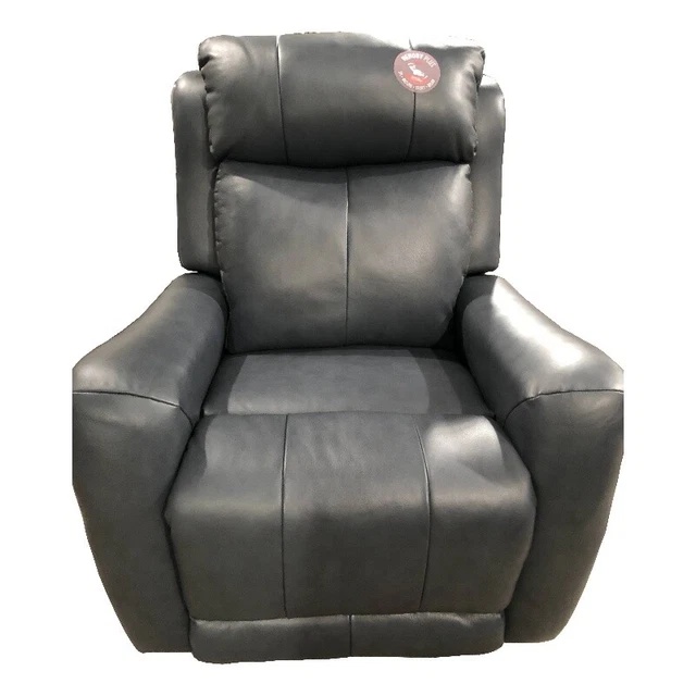 Southern Motion View Point Leather Power Headrest Rocker Recliner in Blue