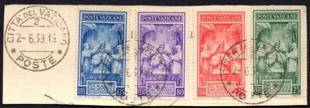 Città del VATICANO 1939 - Serie  usata Incoronazione Pio XII FRAMMENTO #S#VAY
