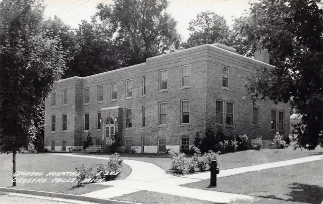 RPPC Crystal Falls Michigan MI General Hospital 1940s Photo Vtg Postcard B10
