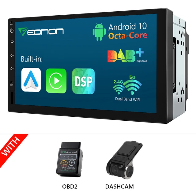 OBD+DVR+7" Car Stereo Radio 2DIN Android 10 8-Core Carplay GPS Navi Touch Screen