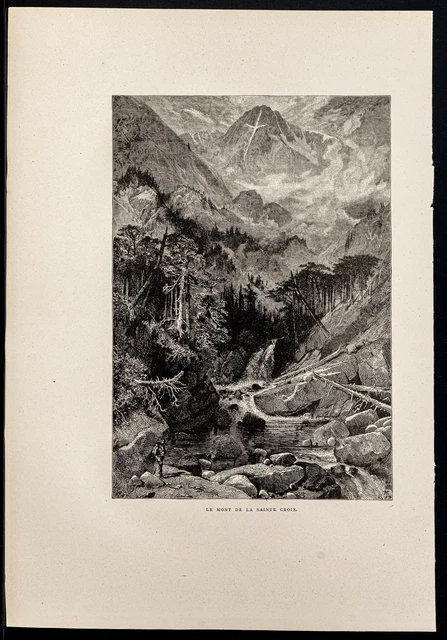 1880 - Les rocheuses - United States - Antique woodcut