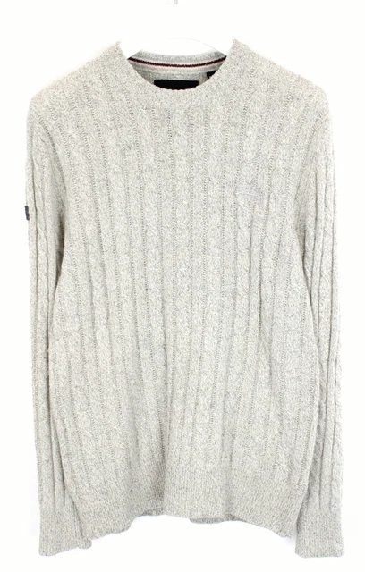 The Superdry Co.Maglione Uomo ~ Grande Misto Lana Treccia Doppia Melange
