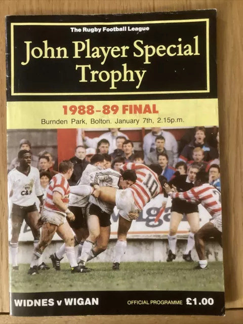 1988 John Player Trophy Final Widnes V Wigan. Rugby League Programme