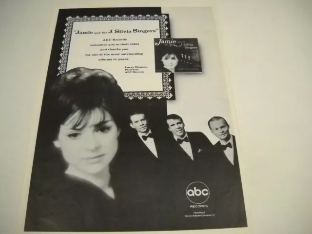 JAMIE and the J. SILVIA SINGERS are welcomed to ABC Records 1966 Promo Poster Ad