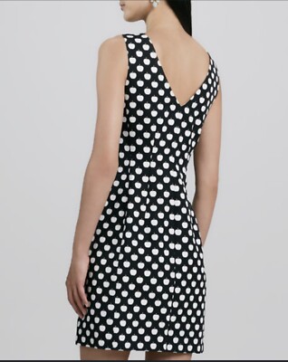Kate Spade Look For The Silver Lining White & Black Apple Dress Size 4 Small