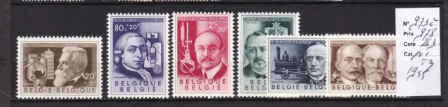 BELGIQUE 1955 SERIE CPLETE N°973 à 978-N*TB-COTE: 27 EUROS-VOIR SCAN-B516