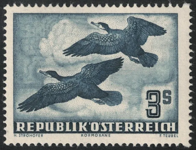 Österreich 1953 ANK 970 MICHEL 985 Flugpost Vögel - 3 S IM SELTENEN BREITFORMAT