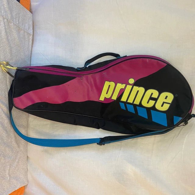 VINTAGE RETRO PRINCE Tennis Racquet Racket Bag Carry Case Purlple Black