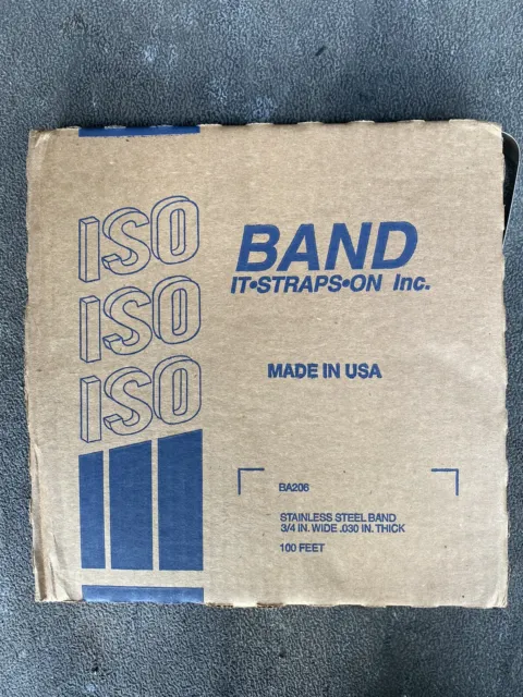 ISO BA206 201 Stainless Steel Band 3/4" Wide x .030" Thick x 100' Foot roll