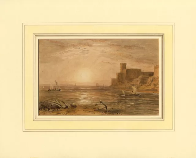 George Barret Junior OWS, Dunvegan Castle Sunset, Isle of Skye– 1827 watercolour
