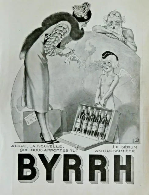 1933 Byrrh The Antipessimist Serum Press Advertisement - Georges Leonnec
