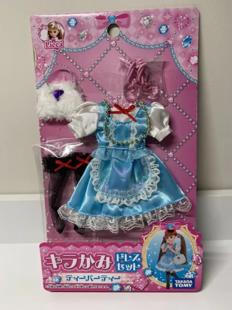 TAKARA TOMY Licca-Chan Blue Dress Set Blythe Pullip Doll Dress Japan Used