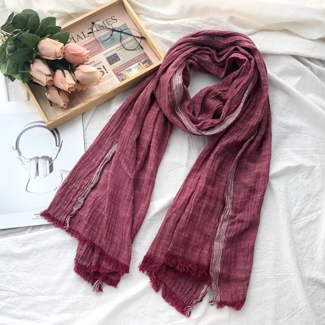 190cm Pashmina Neckerchief Tassel Cotton Scarves Fashion Men Scarves  Women