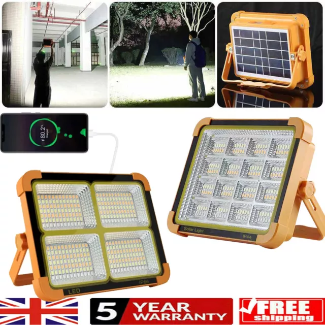 350W/320W USB Rechargeable LED Work Light Solar Cordless Portable Floodlight