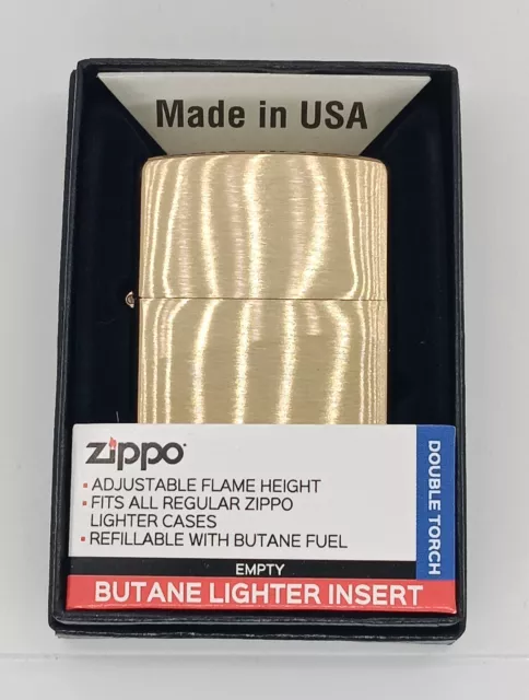 Zippo Authentic Brushed Brass Finish 204B Double Torch High Flame butane lighter