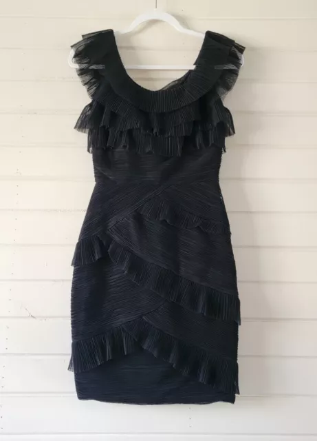 BCBGMaxAzria Black Tulle Cocktail Dress Size 4