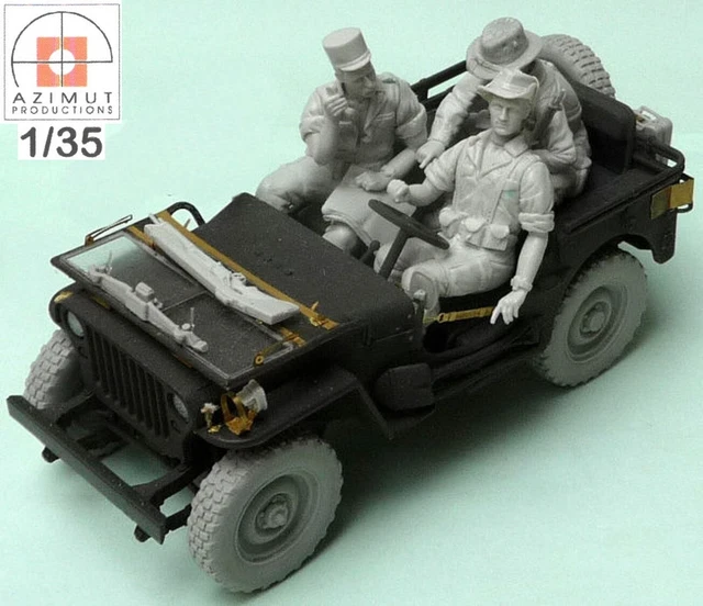 JEEP CREW INDOCHINE ALGERIE 3 fig + bonus FRANCE - AZIMUT ADV - 1/35