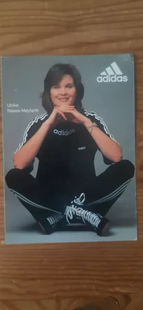 Ulrike Nasse Meyfarth Autogrammkarte unsigniert Leichtathletik Hochsprung Adidas