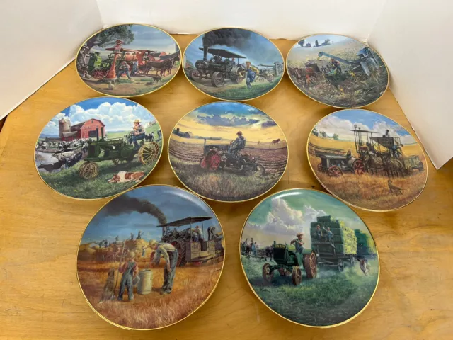 Danbury Mint FARMLAND MEMORIES 8 Collector Plate Set John Deere