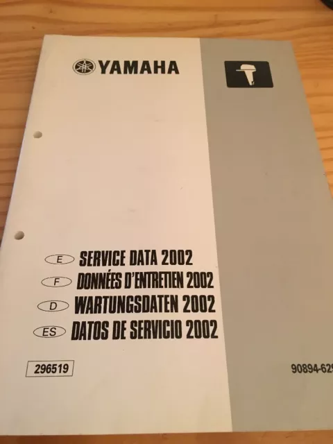 Yamaha moteur hors bord service data données entretien revue technique 2002