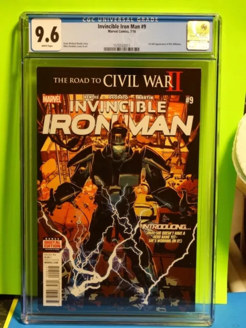 INVINCIBLE IRON MAN # 9 CGC 9.6 1st full Riri Williams IRONHEART Panther 2 Namor