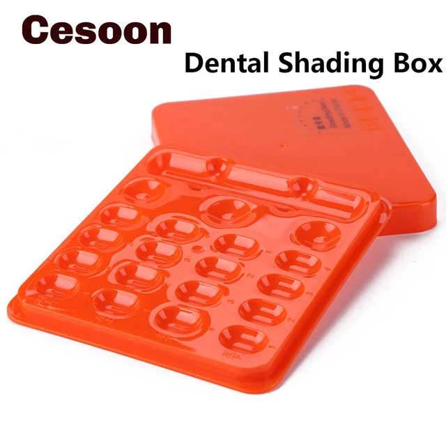 1Pc Dental Resin Shading Box Aesthetic Protective Cover Plastic Oral Light-Proof