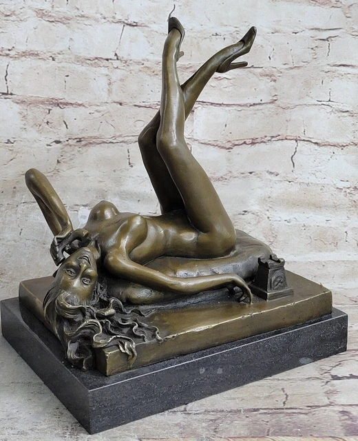 Vintage Style Preiss Allemand Art Déco Érotique Nu Femme Ancien Bronze Sculpture