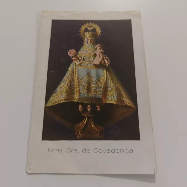 Estampa religiosa antigua NTRA SEÑORA DE COVADONGA holy card