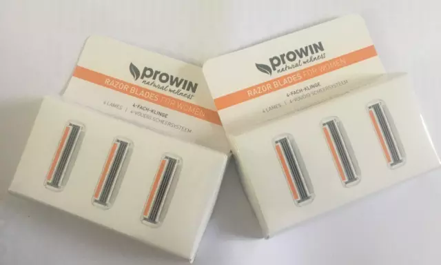 2x Prowin RAZOR BLADES FOR WOMEN 3 unidades, 4 cuchillas, nuevo + EMBALAJE ORIGINAL