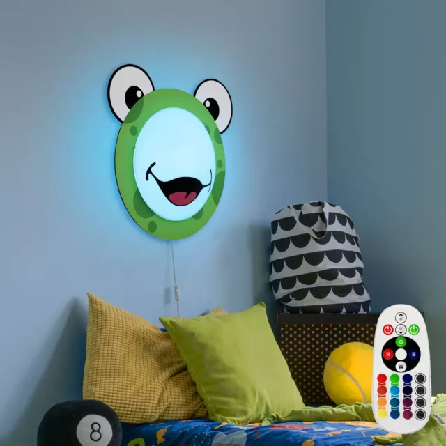 Cameretta Dei Bambini Lampada da Parete Dimmerabile RGB LED Cambiacolore Rana