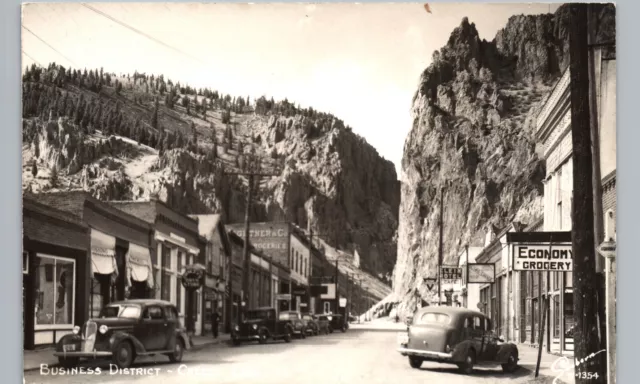 DOWNTOWN BUSINESS DISTRICT creede co real photo postcard rppc colorado history