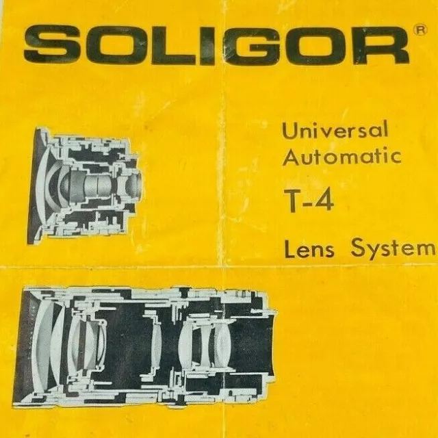 Soligor Universal Automatic T-4 Lens Guide Camera Instruction Manual Vintage