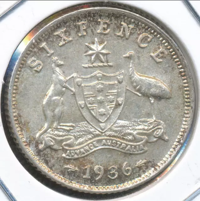 Australia, 1936 Sixpence, 6d, George V (Silver) - Uncirculated