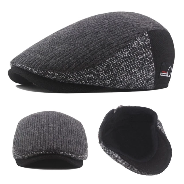 Casual Vintage Thick Knitted Newsboy Hat Gatsby Flat Cap Octagon Cap Berets Hat