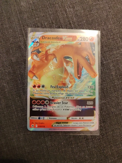 Carte Pokémon Dracaufeu VSTAR 019/159 – Couronne Zénith, Ultra Rare, Officielle, Collection