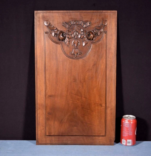 French Antique Architectural Panel Door Solid Walnut Wood Highly Carved Salvage
