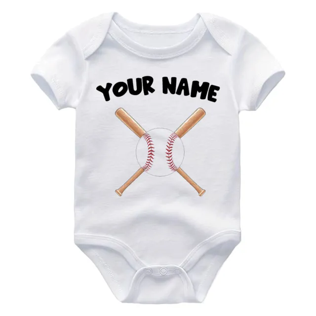 Custom Baseball Newborn Infant Bodysuit Personalized Boy Sports Baby Shower Gift