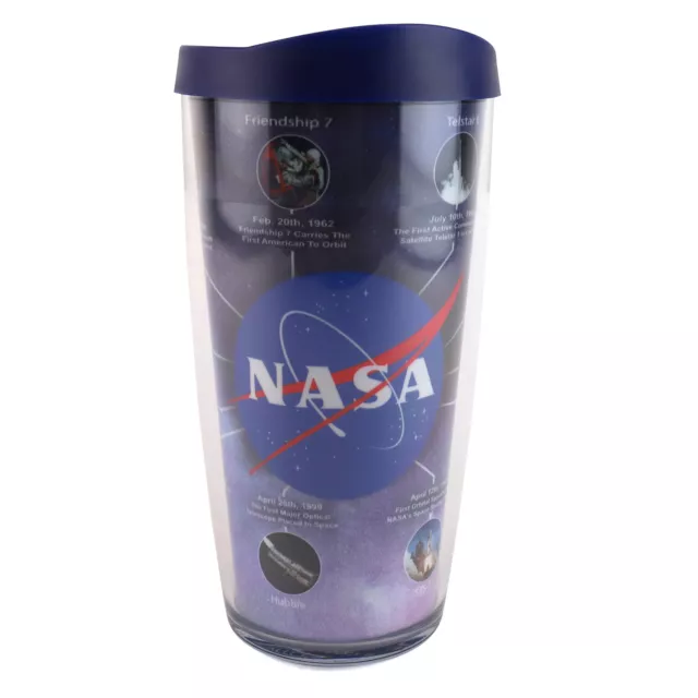 NASA Officially Licensed 16 oz Thermal Travel Tumbler, Made in USA - Navy