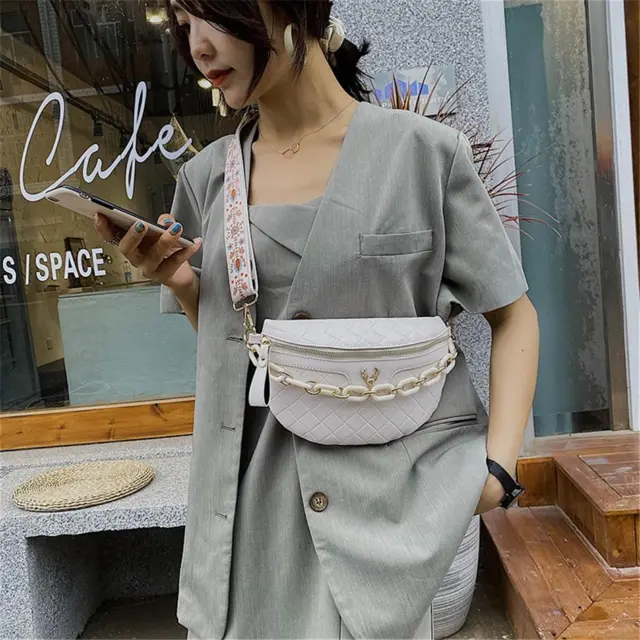 Women Leather Waist Bag Fanny Pack Luxury Mini Fashion Shoulder Crossbody Chain