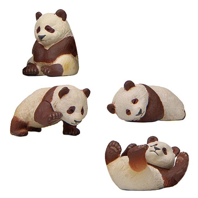 4 stücke dekorative panda figuren miniatur panda spielzeug adorable tier dekor