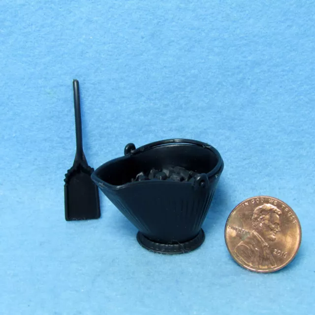 Dollhouse Miniature Chrysnbon Coal Bucket with Shovel  CB156