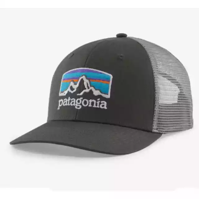 Patagonia Fitz Roy Horizons Trucker Snap Back Hat Cap NWT Forge Grey